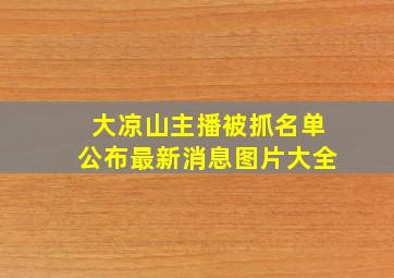 大凉山主播被抓名单公布最新消息图片大全