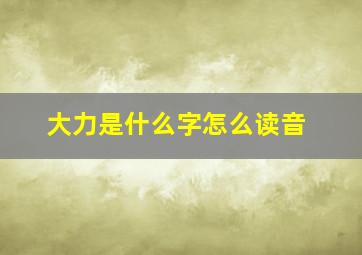 大力是什么字怎么读音