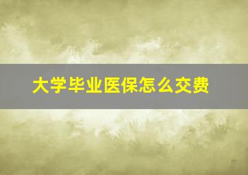 大学毕业医保怎么交费