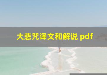 大悲咒译文和解说 pdf