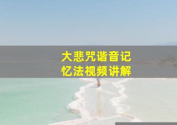 大悲咒谐音记忆法视频讲解