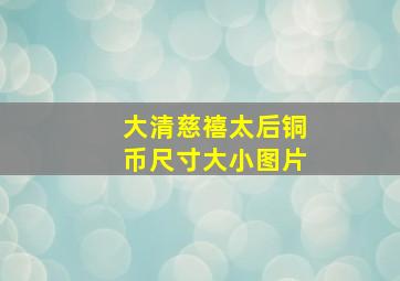 大清慈禧太后铜币尺寸大小图片