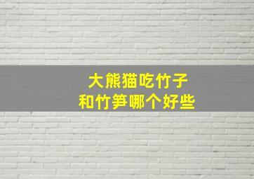 大熊猫吃竹子和竹笋哪个好些