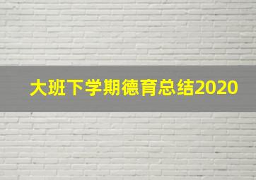 大班下学期德育总结2020