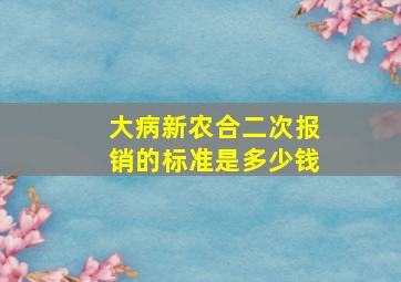 大病新农合二次报销的标准是多少钱