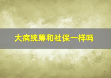 大病统筹和社保一样吗