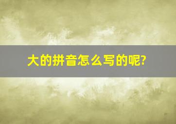 大的拼音怎么写的呢?