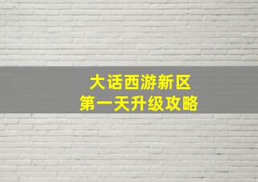 大话西游新区第一天升级攻略