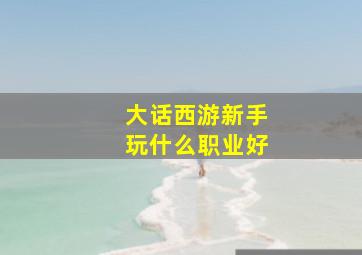 大话西游新手玩什么职业好