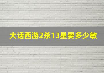 大话西游2杀13星要多少敏