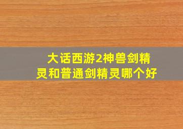 大话西游2神兽剑精灵和普通剑精灵哪个好