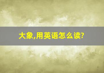 大象,用英语怎么读?