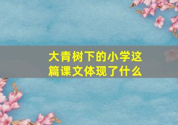 大青树下的小学这篇课文体现了什么