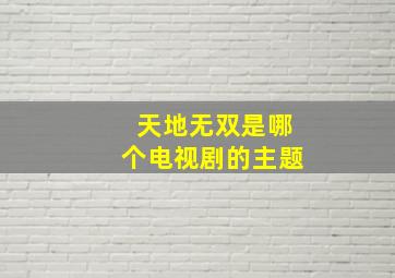 天地无双是哪个电视剧的主题