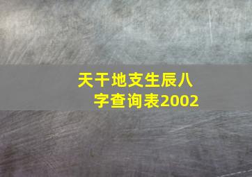 天干地支生辰八字查询表2002