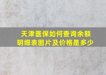 天津医保如何查询余额明细表图片及价格是多少