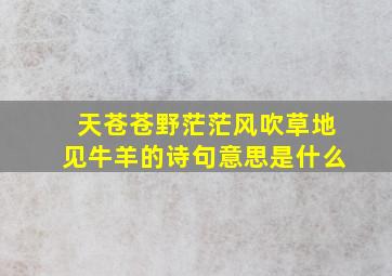 天苍苍野茫茫风吹草地见牛羊的诗句意思是什么