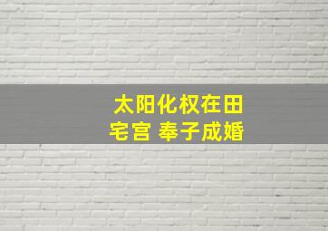 太阳化权在田宅宫 奉子成婚