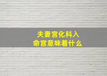 夫妻宫化科入命宫意味着什么