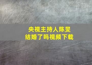 央视主持人陈旻结婚了吗视频下载