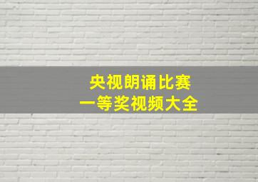 央视朗诵比赛一等奖视频大全