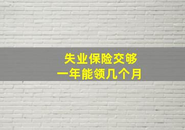 失业保险交够一年能领几个月