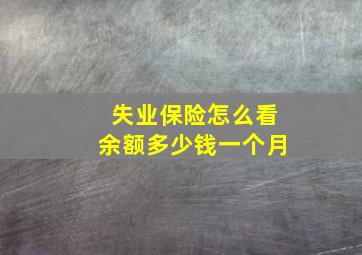 失业保险怎么看余额多少钱一个月