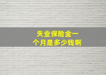 失业保险金一个月是多少钱啊