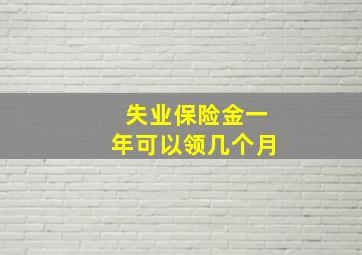 失业保险金一年可以领几个月