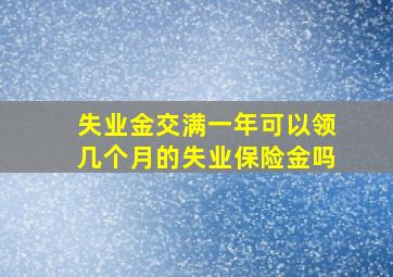 失业金交满一年可以领几个月的失业保险金吗