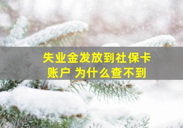 失业金发放到社保卡账户 为什么查不到