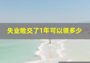 失业险交了1年可以领多少