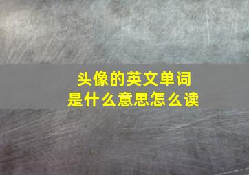 头像的英文单词是什么意思怎么读