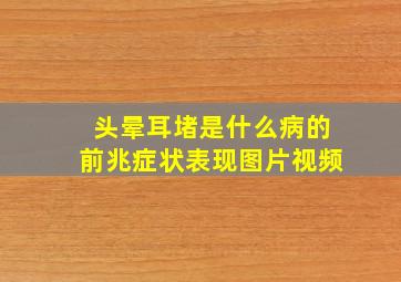 头晕耳堵是什么病的前兆症状表现图片视频