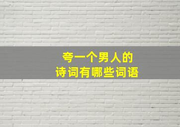 夸一个男人的诗词有哪些词语