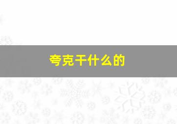 夸克干什么的