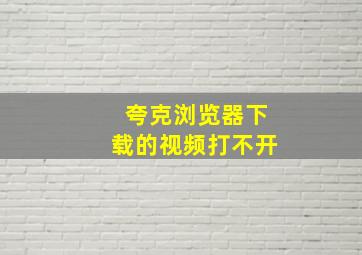 夸克浏览器下载的视频打不开