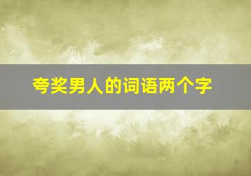 夸奖男人的词语两个字