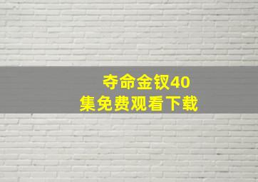 夺命金钗40集免费观看下载