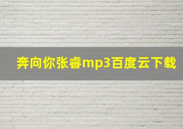 奔向你张睿mp3百度云下载