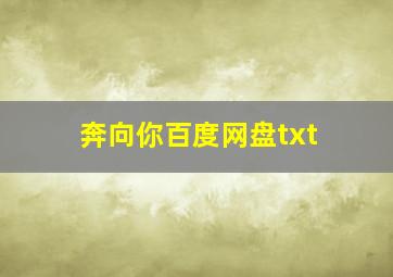 奔向你百度网盘txt