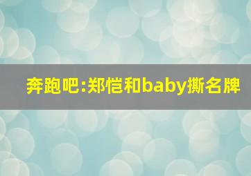 奔跑吧:郑恺和baby撕名牌