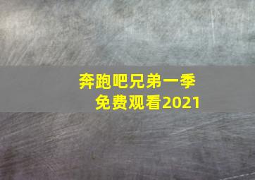 奔跑吧兄弟一季免费观看2021