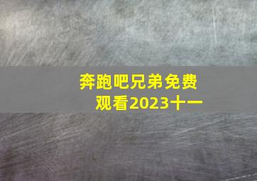 奔跑吧兄弟免费观看2023十一