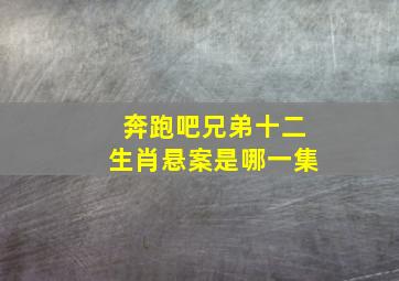 奔跑吧兄弟十二生肖悬案是哪一集