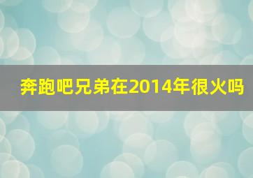 奔跑吧兄弟在2014年很火吗