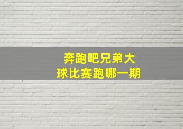 奔跑吧兄弟大球比赛跑哪一期