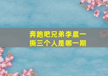 奔跑吧兄弟李晨一撕三个人是哪一期