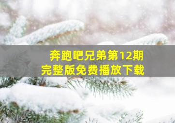 奔跑吧兄弟第12期完整版免费播放下载