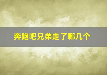 奔跑吧兄弟走了哪几个